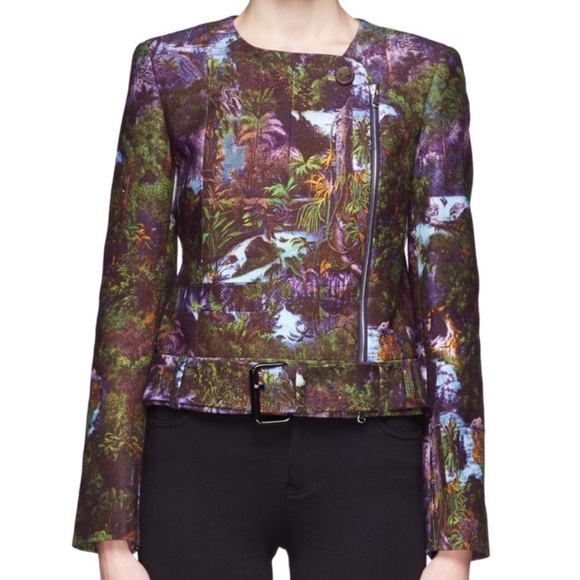 Carven Jackets & Blazers - Carven Jacket Jungle Moto Tropical Havana Tree